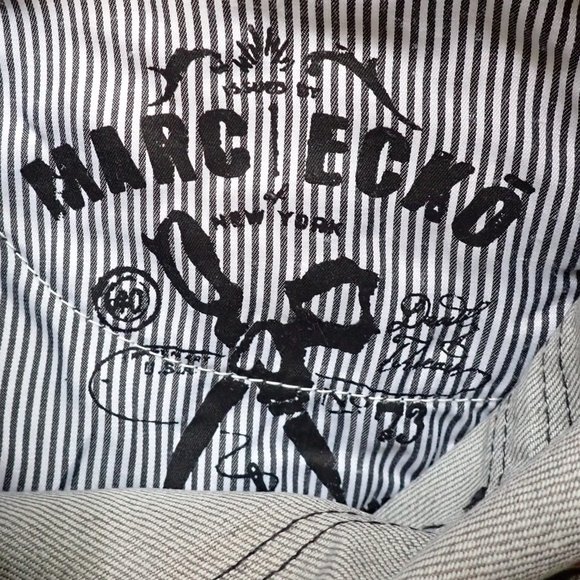 MARC ECKO Men's 42W/31L Jeans/Zippers around/NY/Black washed denim - Picture 8 of 8